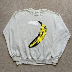 The Velvet Underground & Nico Sweatshirt Mens Medium Beige Banana Warhol Graphic